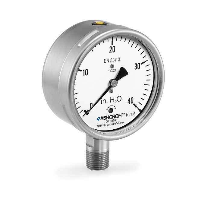 Manómetro de presión para agua y gases con un rango hasta 3 bar